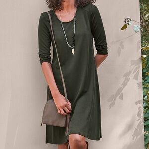 Garnet Hill Olive Green Mini Dress